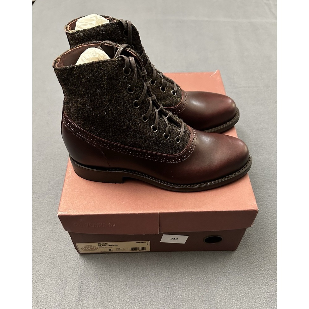 WOLVERINE Marcelle Boot-1000 Mile Collection-Harris Tweed Accents-Size 6 New